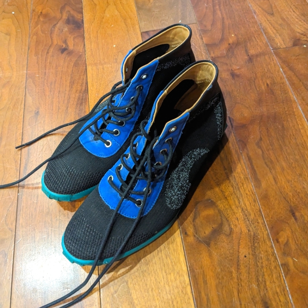 Black and Blue Lace-Up Fluevogs